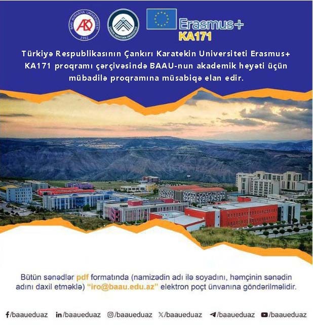 Çankırı Karatekin Universitetinə mübadilə proqramı elanı