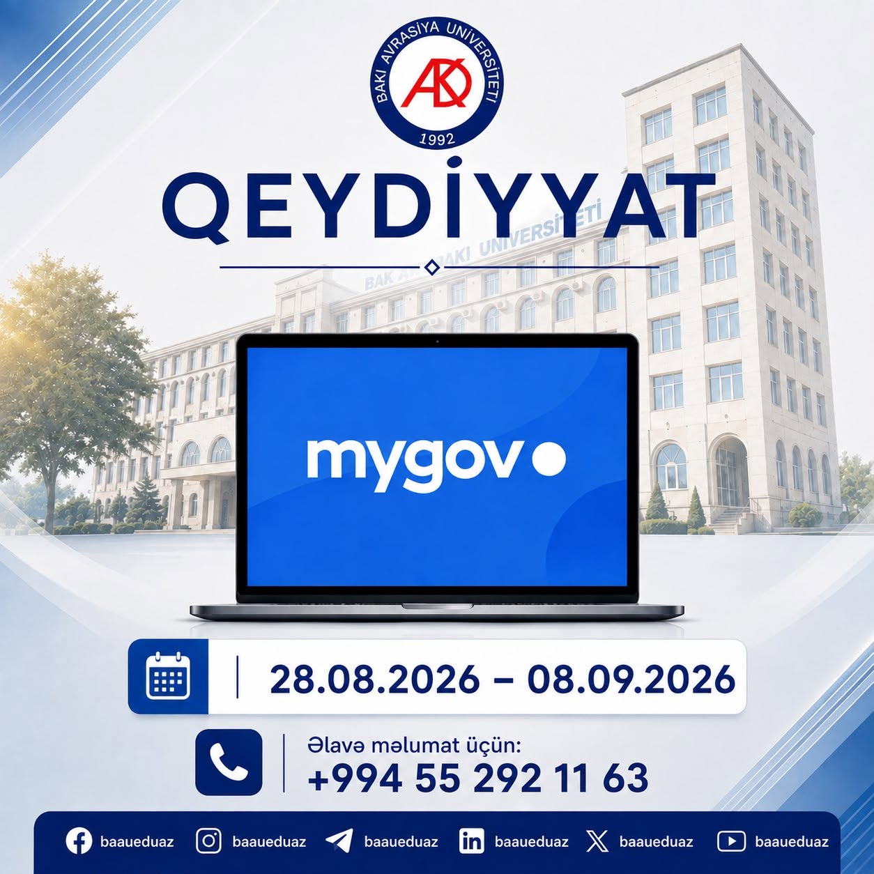 Bakalavriat səviyyəsi üzrə qəbul olunan abituriyentlərin diqqətinə !
