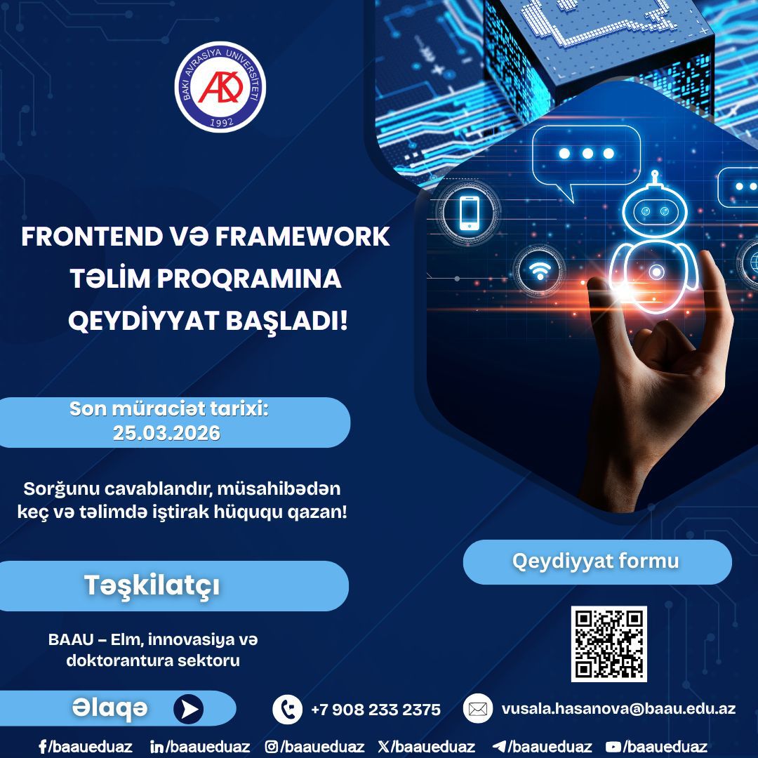 BAAU tələbələri üçün informasiya texnologiyaları üzrə təlim proqramı başlayır.