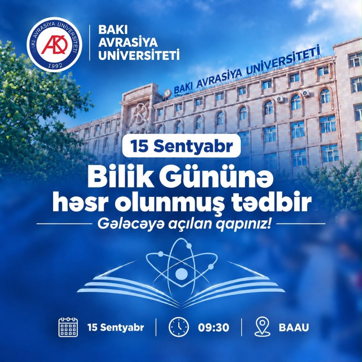 Yeni tədris ilinin başlanmasına həsr olunmuş Bilik Günü tədbiri keçiriləcək