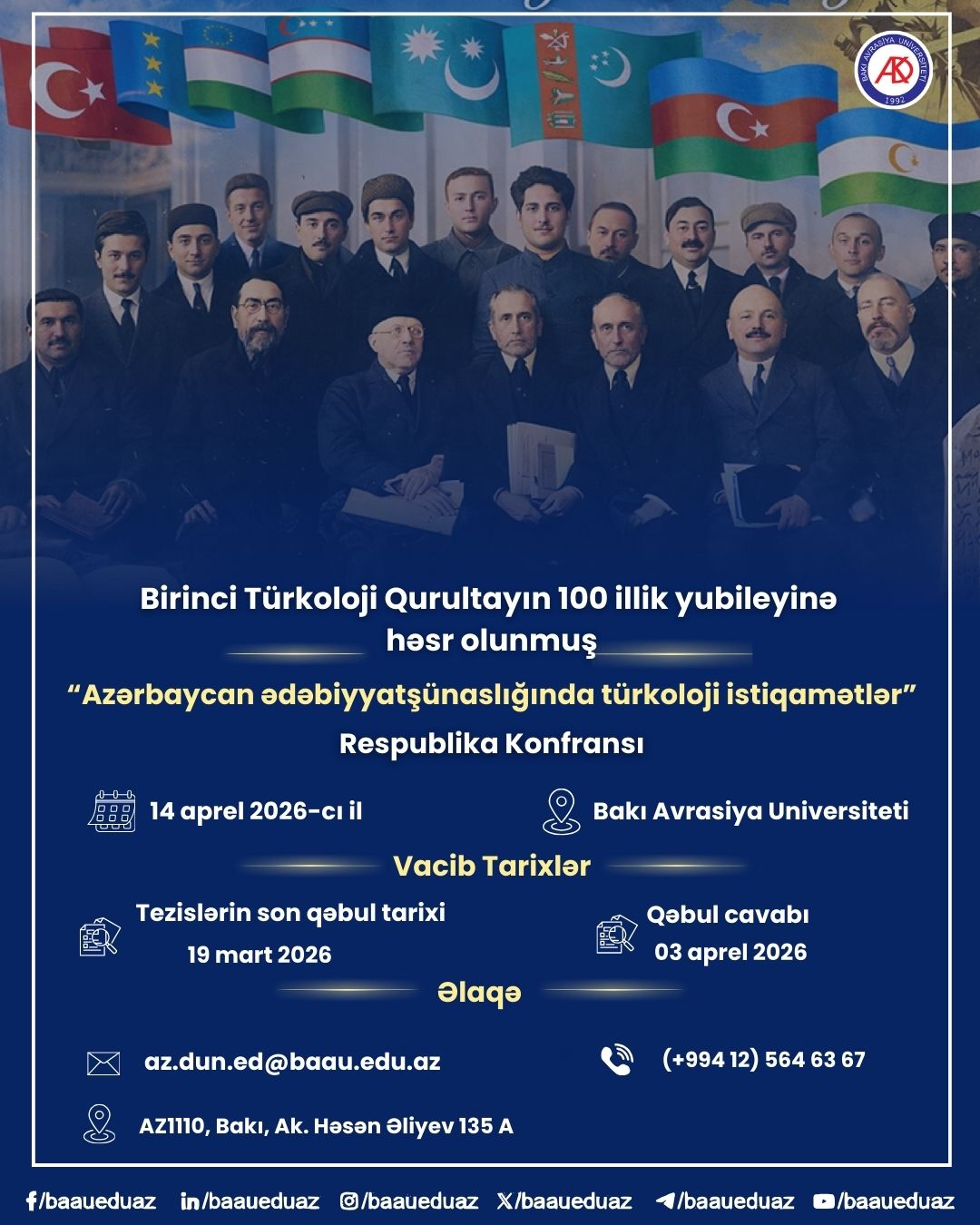 “Azərbaycan ədəbiyyatşünaslığında türkoloji istiqamətlər” mövzusunda Respublika Konfransı keçiriləcək