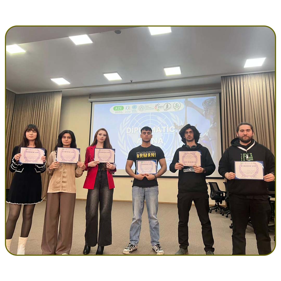 Tələbələrimiz “Diplomatic Arena” intellektual yarışında I yerə layiq görülüblər.