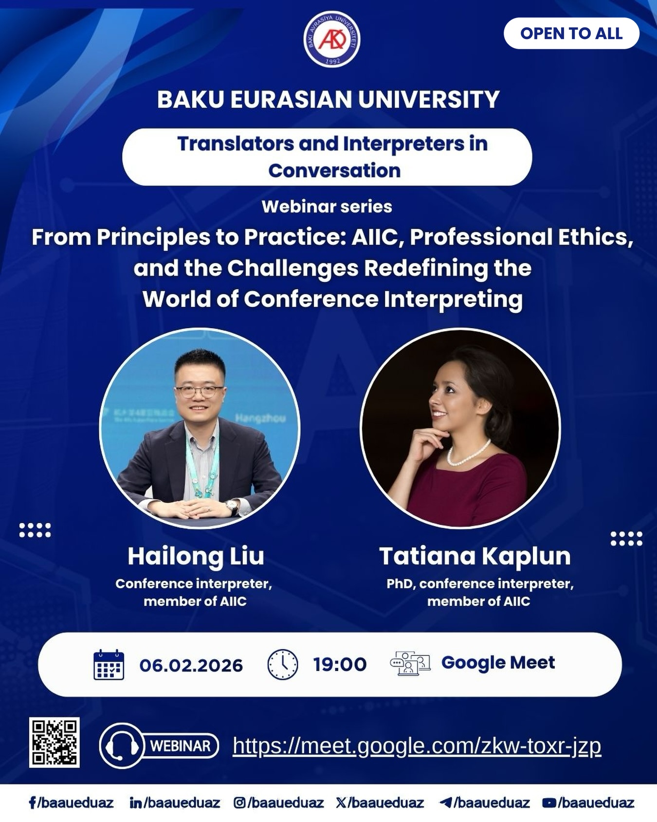 Webinar on “From Principles to Practice: AIIC, Professional Ethics, and the Challenges Redefining the World of Conference Interpreting”