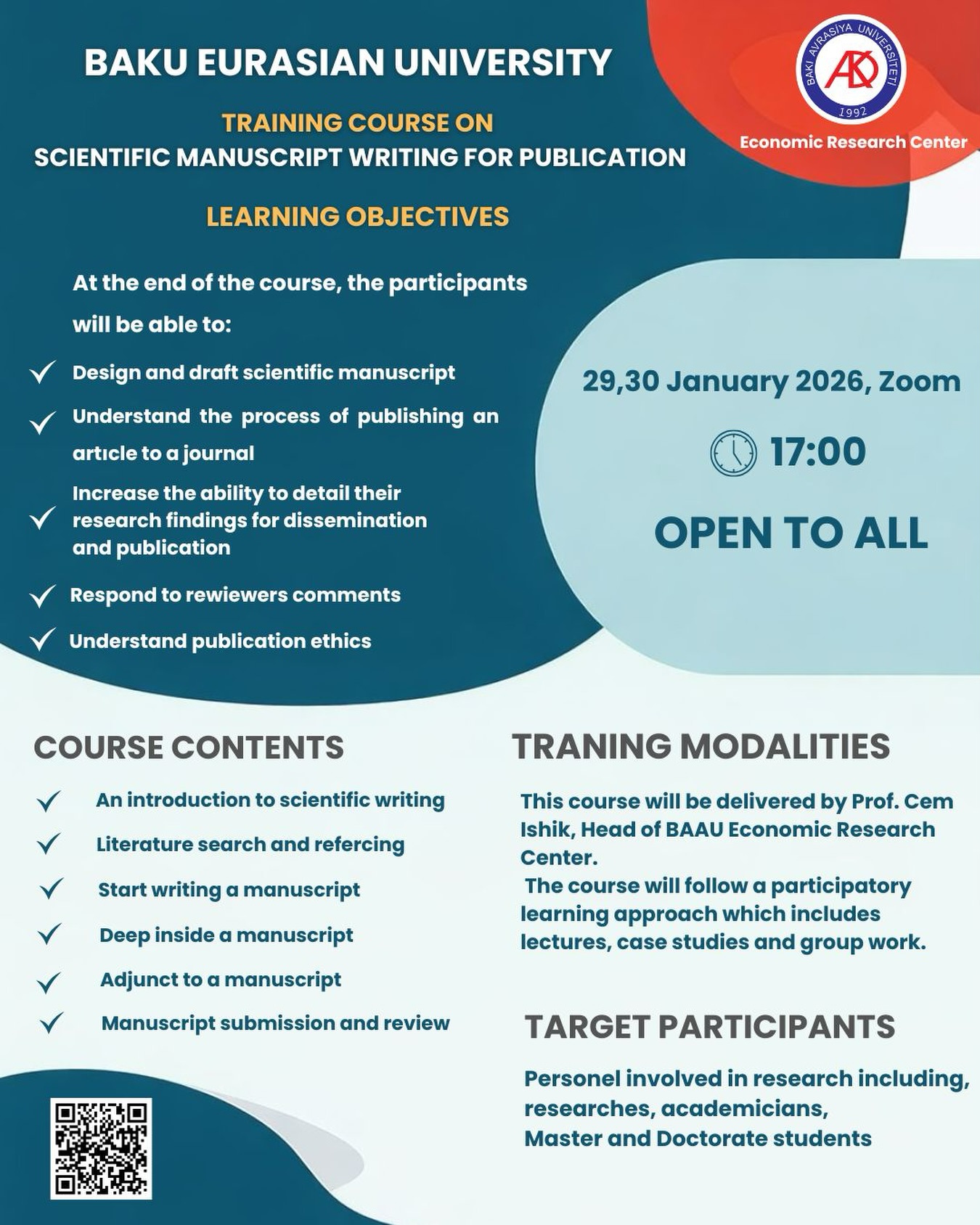 Training on “Scientific Manuscript Writing for Publication”